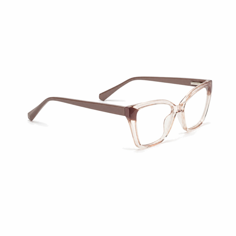 DOZY 35508 Women's Cat-Eye Optical Frame in Taupe Pink — three-quarter view (opposite side)