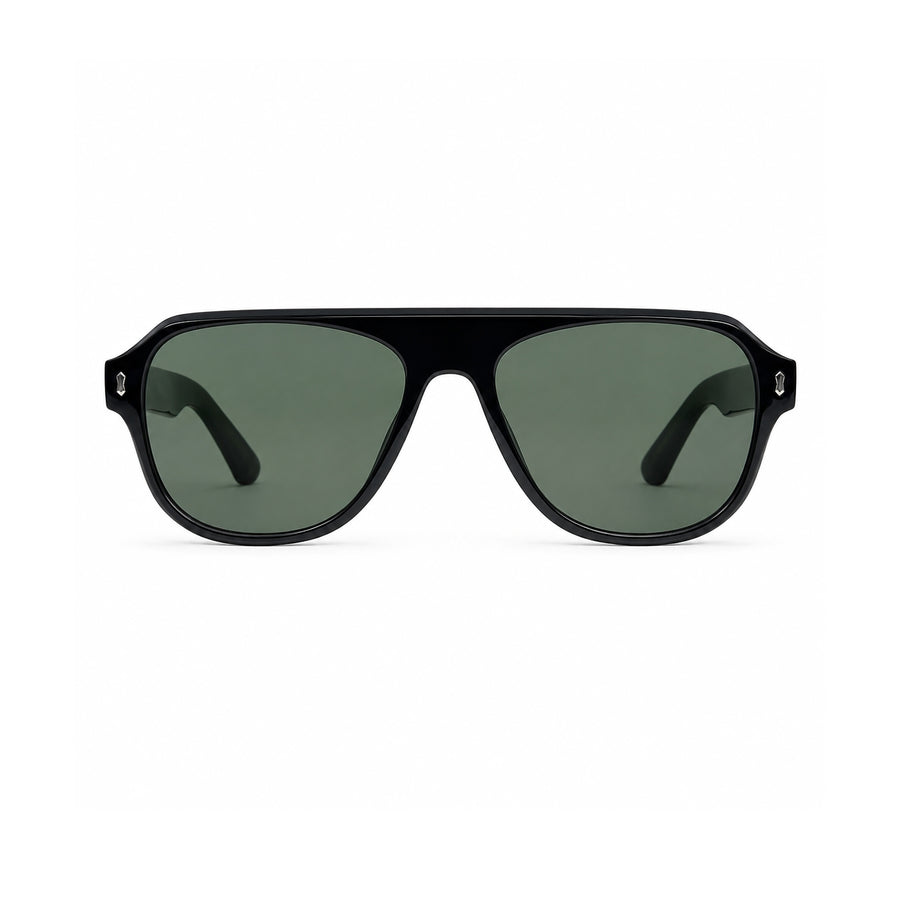 8801 Polarized Sunglasses in Black / green — front view