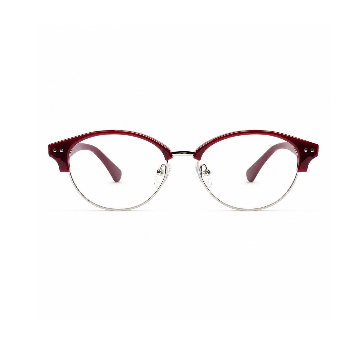 k9184 Red-silver / clear appearance — front view