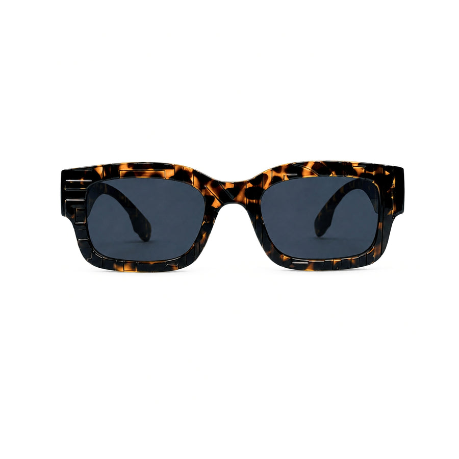 lh103 Rectangle Sunglasses in Tortoiseshell / grey — front view