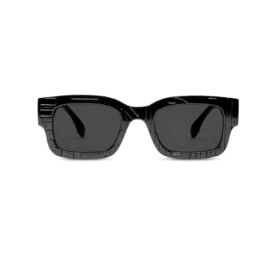 lh103 Rectangle Sunglasses in Black / grey — front view