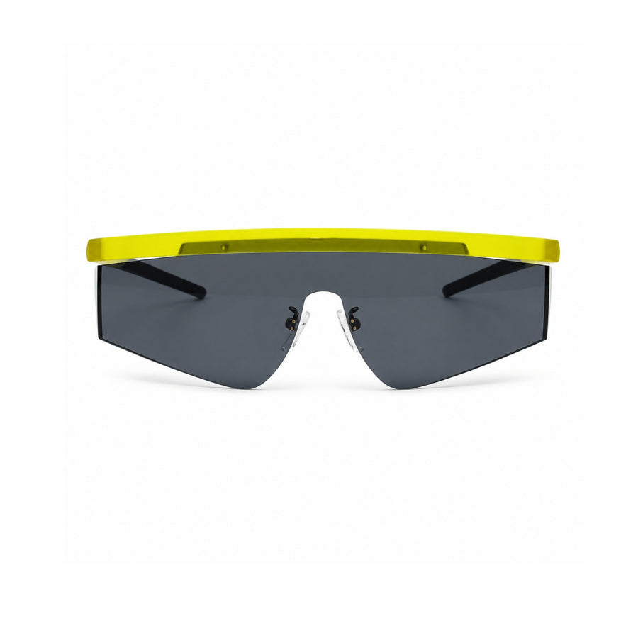 LH217 Shield-style Sunglasses in Yellow / grey — front view