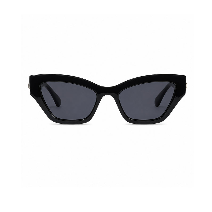 lh218 Cat-Eye Sunglasses in Black / grey — front view