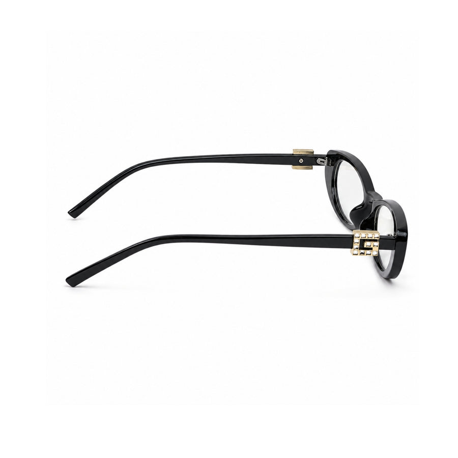 lh274 Narrow oval Sunglasses in Black / clear appearance — side view
