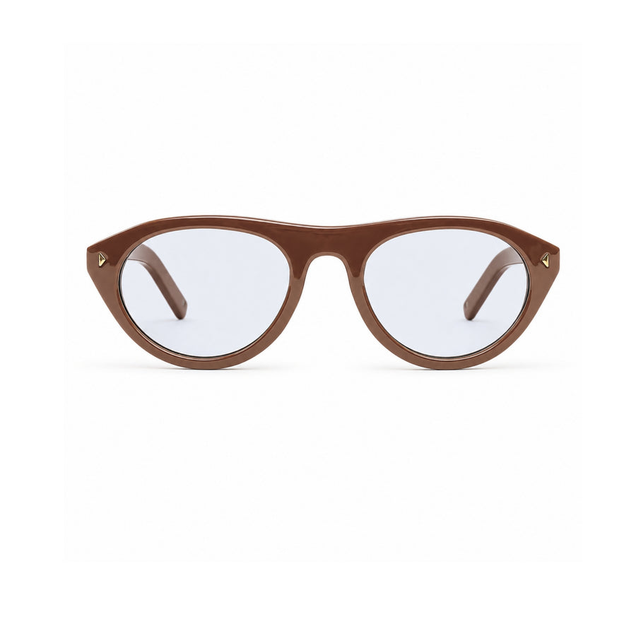 LH306 Unisex Round Sunglasses in Brown / Grey — front view