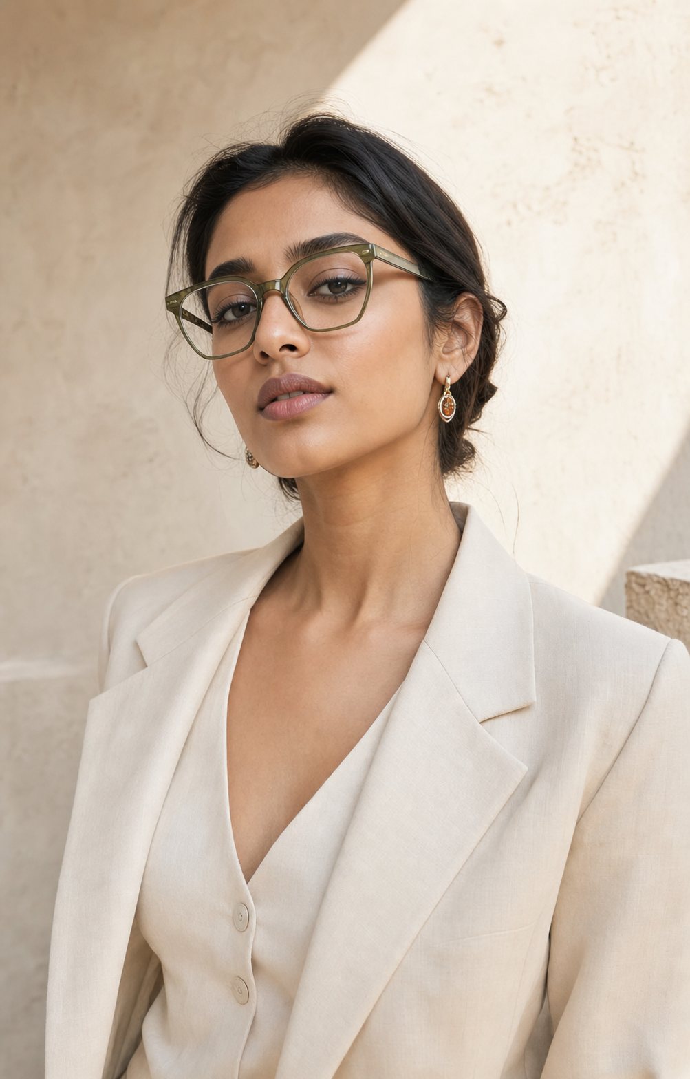 Woman wearing Eyewear Essentials frames