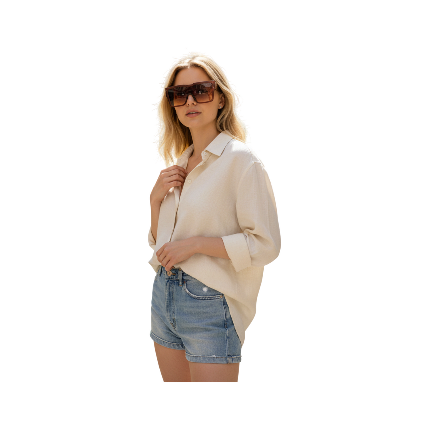 Model wearing Verlin sunglasses