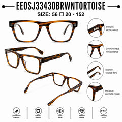 QIRALI 22104 Brown Tortoise handmade acetate eyeglasses – view 5