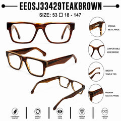 QIRALI 22115 Teak Brown handmade acetate eyeglasses – view 5