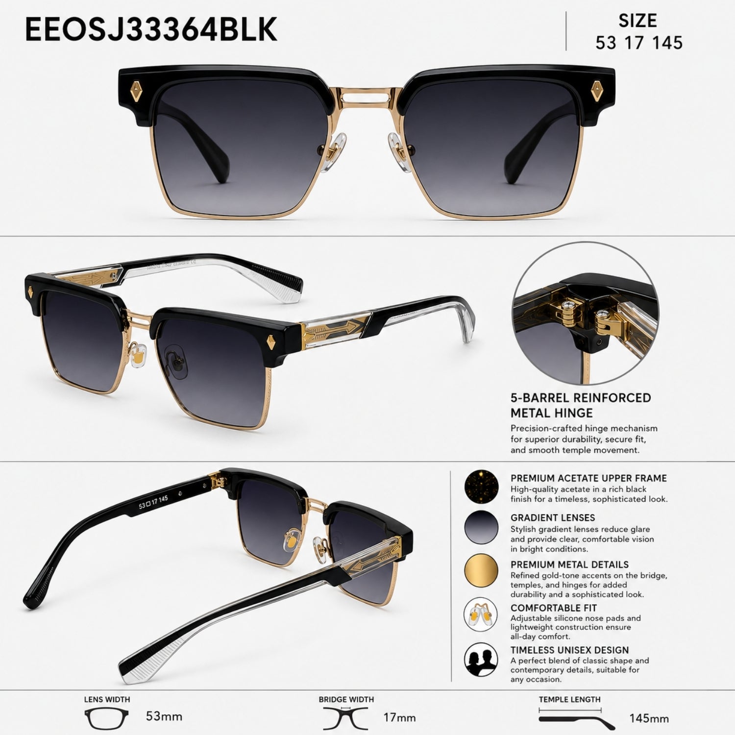 QIRALI 6312 sunglasses in Black — view 5