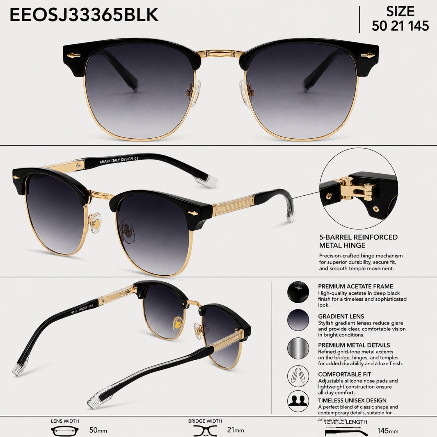 QIRALI 6313 sunglasses in Black — view 5
