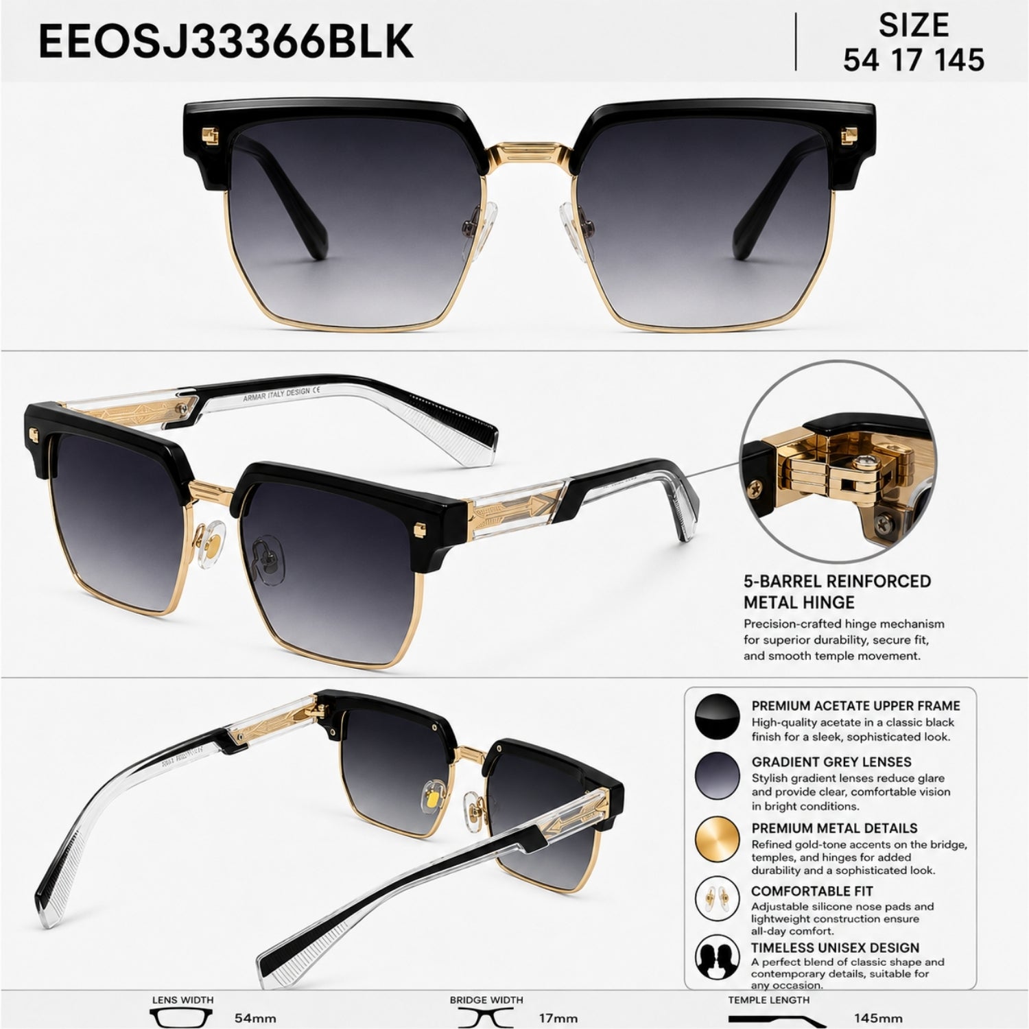 QIRALI 6316 sunglasses in Black — view 5