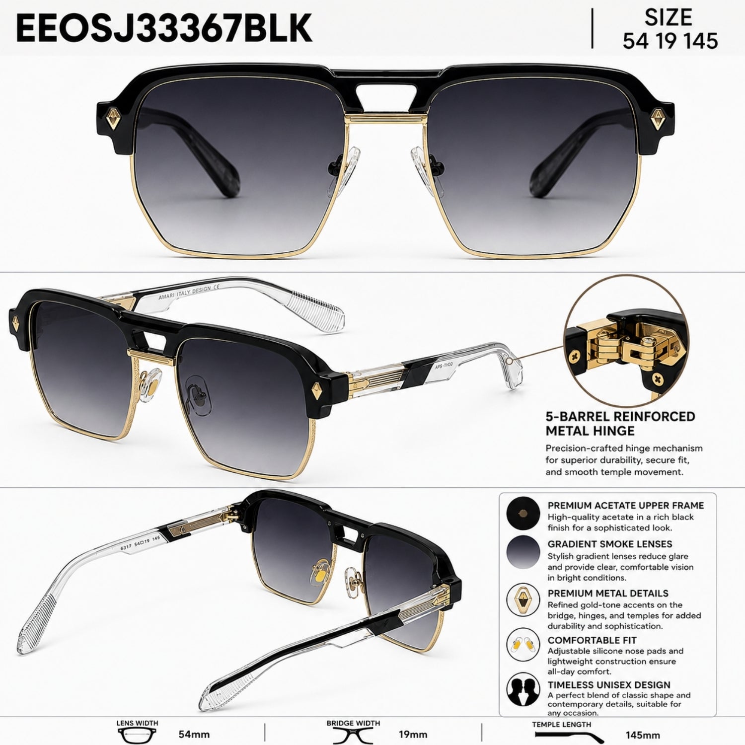 QIRALI 6317 sunglasses in Black — view 5
