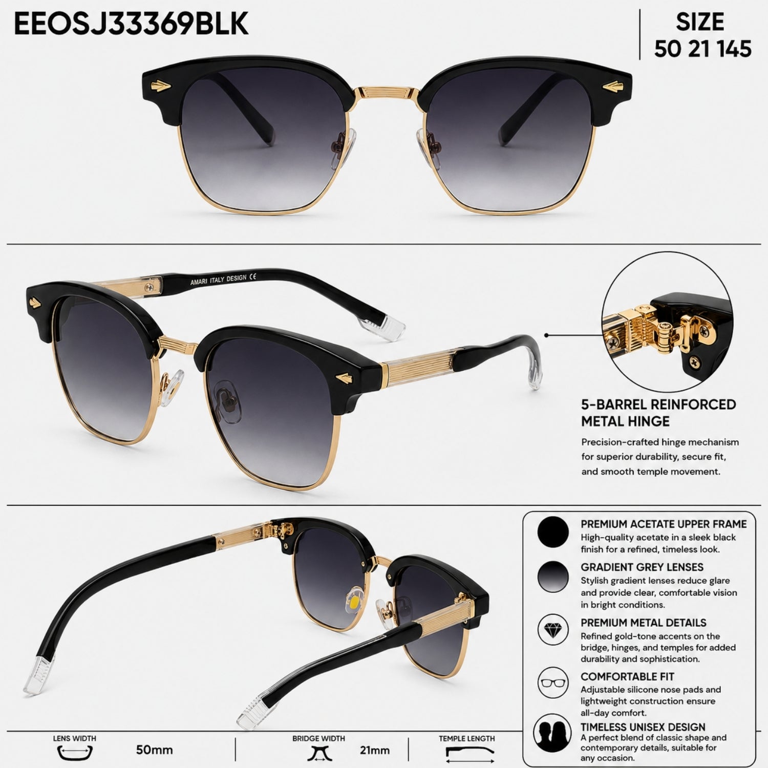 QIRALI 6319 sunglasses in Black — view 5