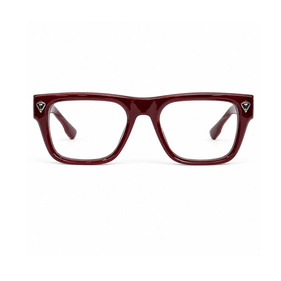 V003 VERLIN Rectangle Optical Frame in Burgundy — front view