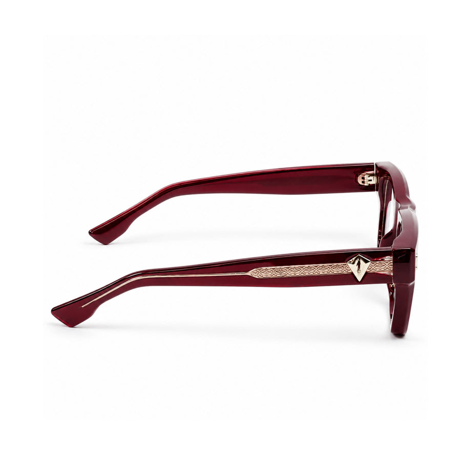 V003 VERLIN Rectangle Optical Frame in Burgundy — side view