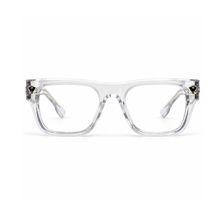 V003 VERLIN Rectangle Optical Frame in Crystal Clear — front view