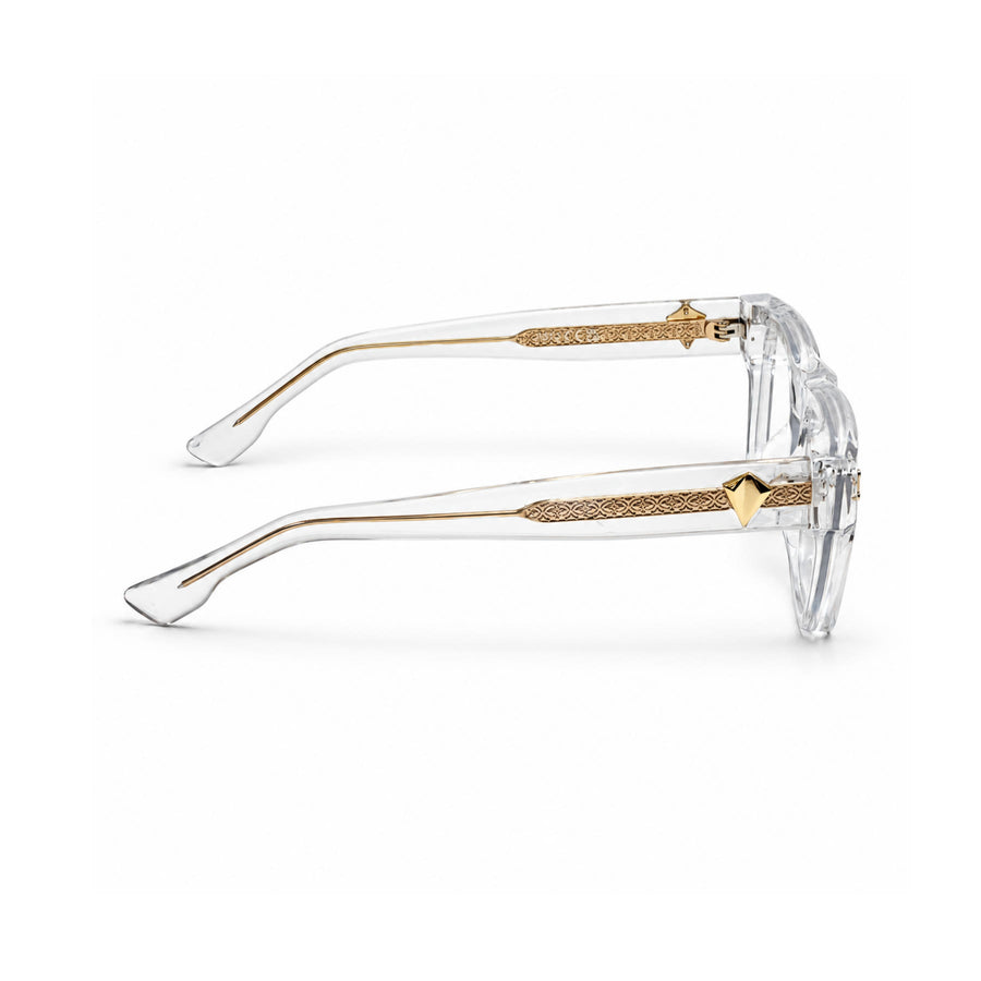 V003 VERLIN Rectangle Optical Frame in Crystal Clear — side view