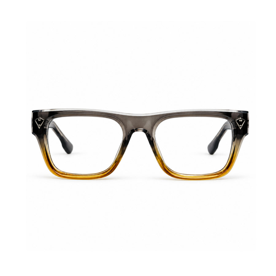 V003 VERLIN Rectangle Optical Frame in Grey Amber — front view