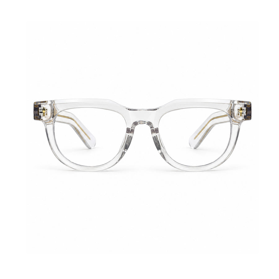 V004 VERLIN Round Optical Frame in Crystal Clear — front view