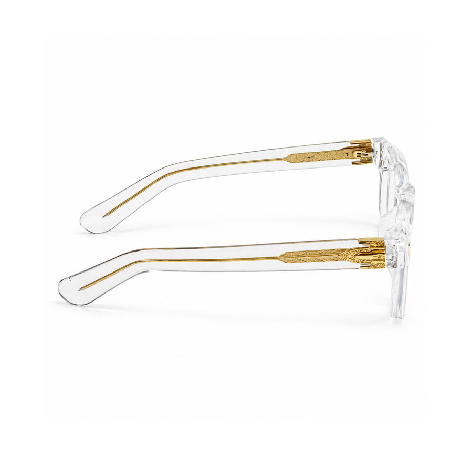 V004 VERLIN Round Optical Frame in Crystal Clear — side view