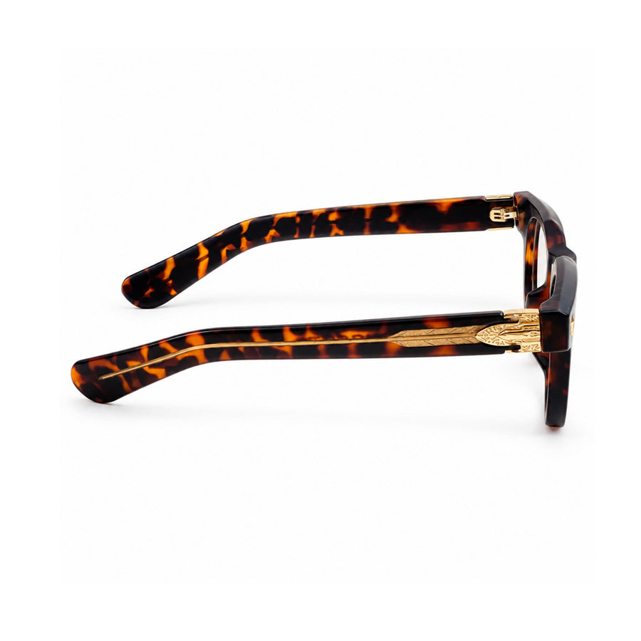 V004 VERLIN Round Optical Frame in Tortoise — side view
