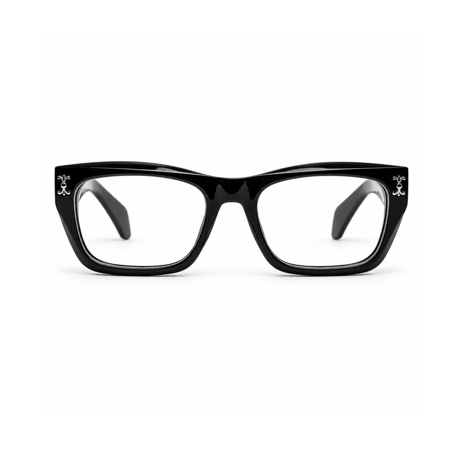 V005 VERLIN Rectangle Optical Frame in Black — front view