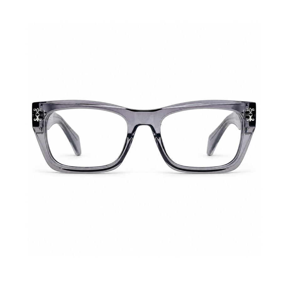 V005 VERLIN Rectangle Optical Frame in Grey Crystal — front view