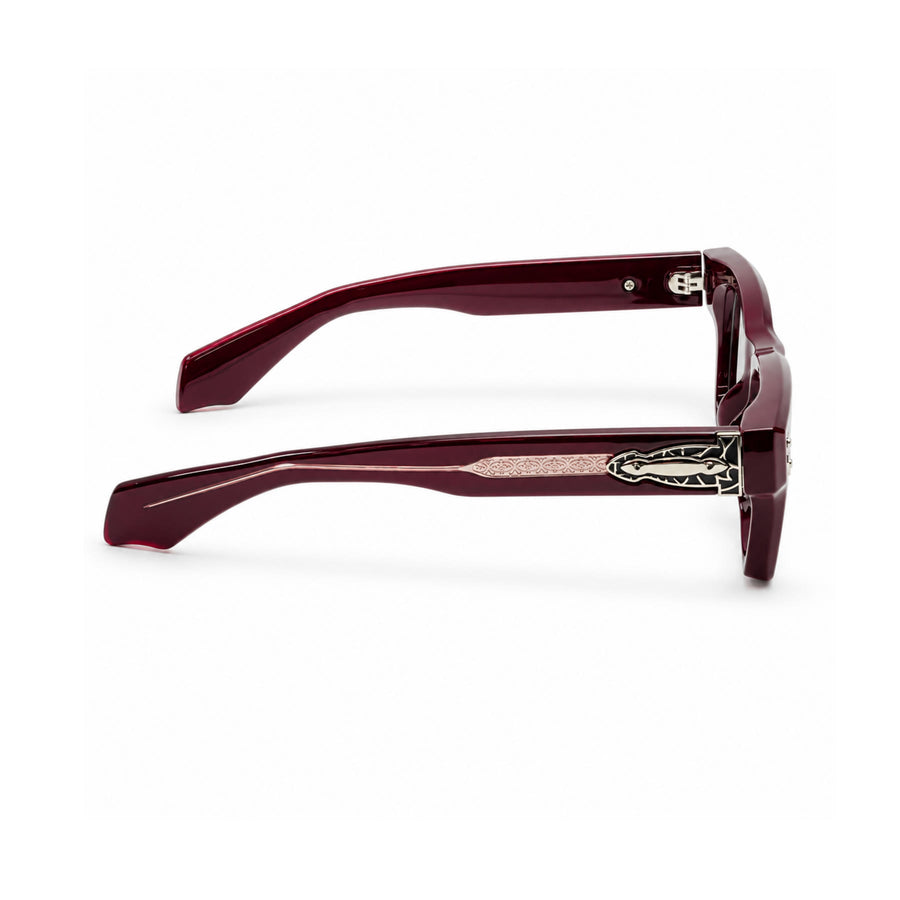 V006 VERLIN Square Optical Frame in Burgundy — side view