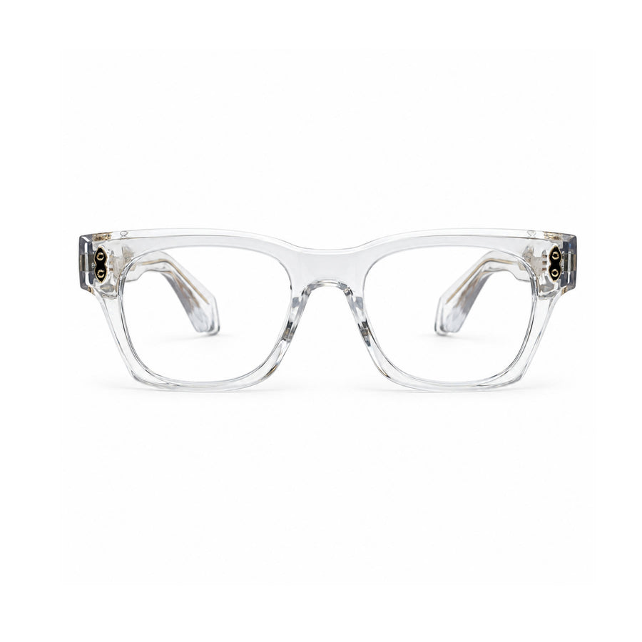 V006 VERLIN Square Optical Frame in Crystal Clear — front view