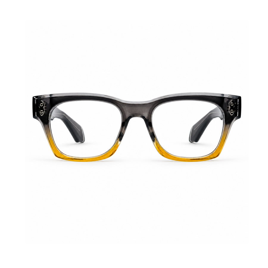 V006 VERLIN Square Optical Frame in Grey Amber — front view