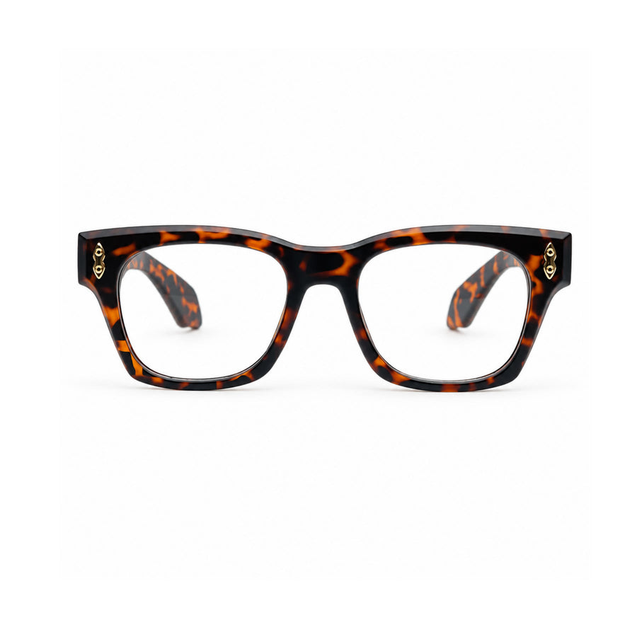 V006 VERLIN Square Optical Frame in Tortoise — front view