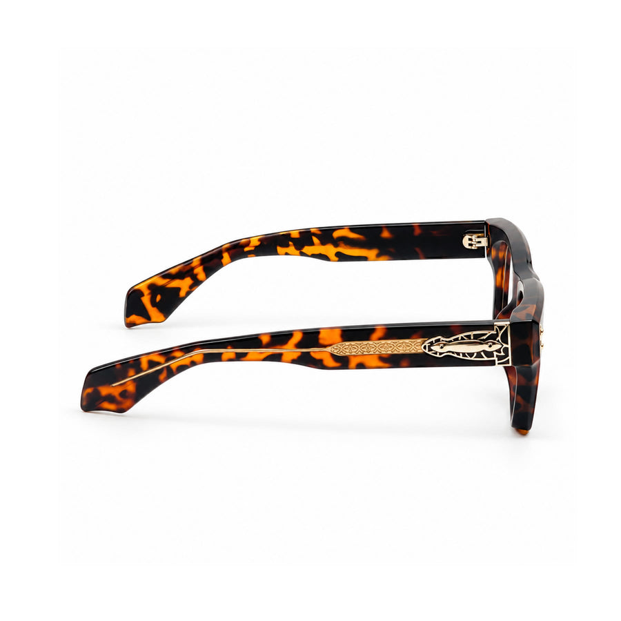 V006 VERLIN Square Optical Frame in Tortoise — side view
