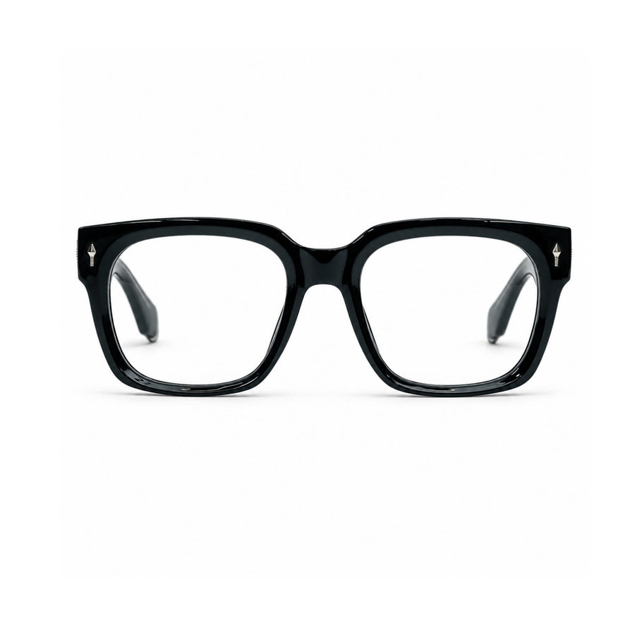 V007 VERLIN Square Optical Frame in Black Silver — front view