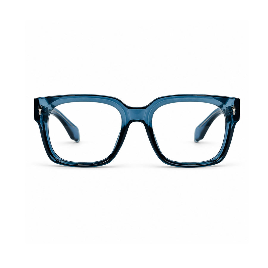 V007 VERLIN Square Optical Frame in Blue — front view
