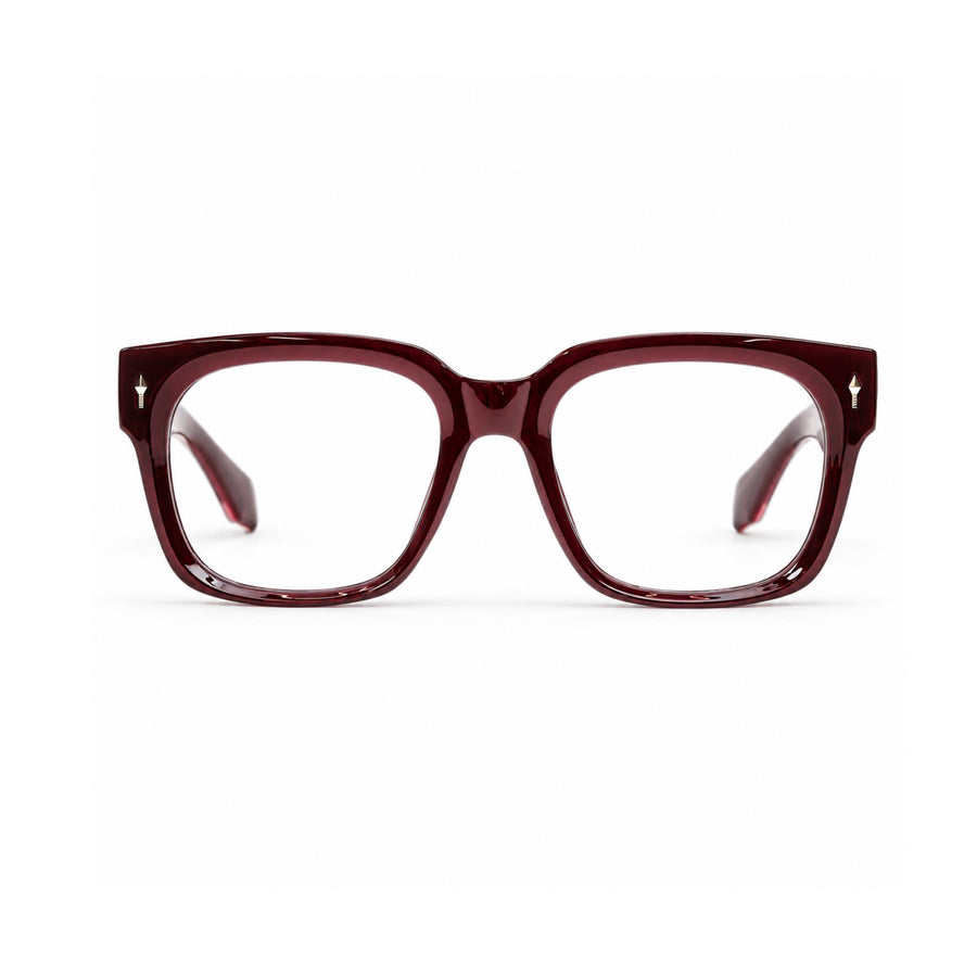 V007 VERLIN Square Optical Frame in Burgundy — front view