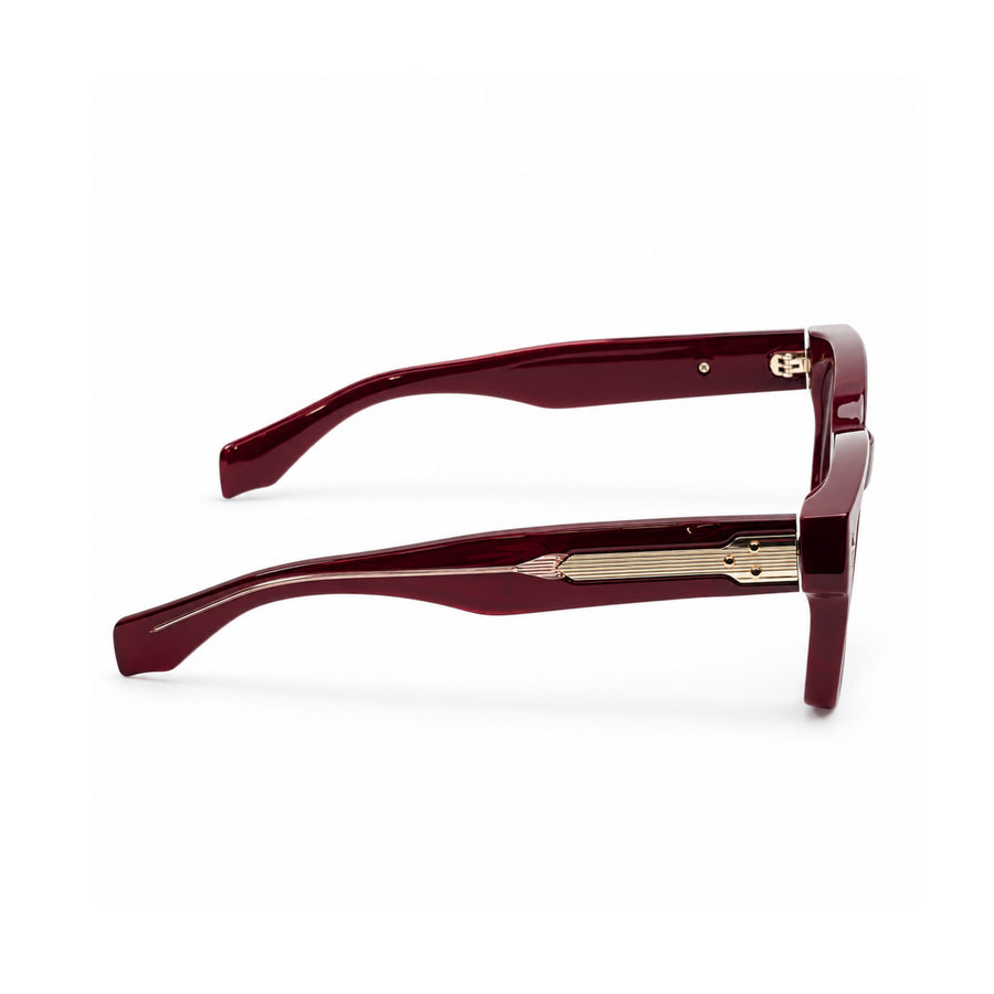 V007 VERLIN Square Optical Frame in Burgundy — side view