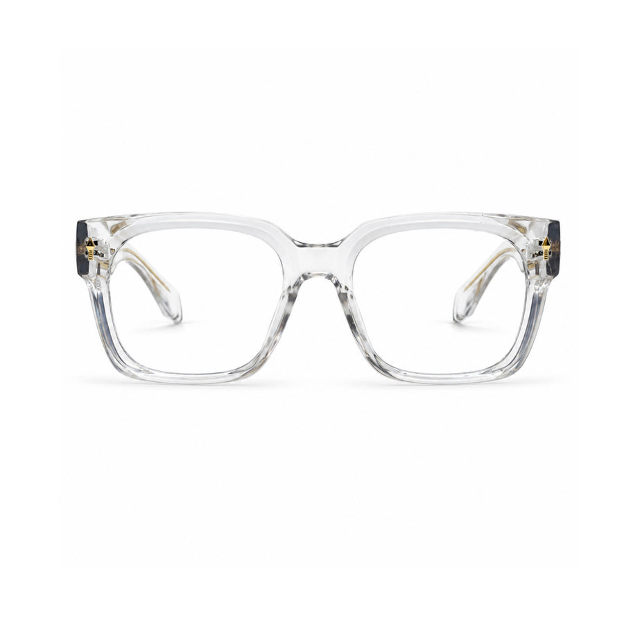 V007 VERLIN Square Optical Frame in Crystal Clear — front view