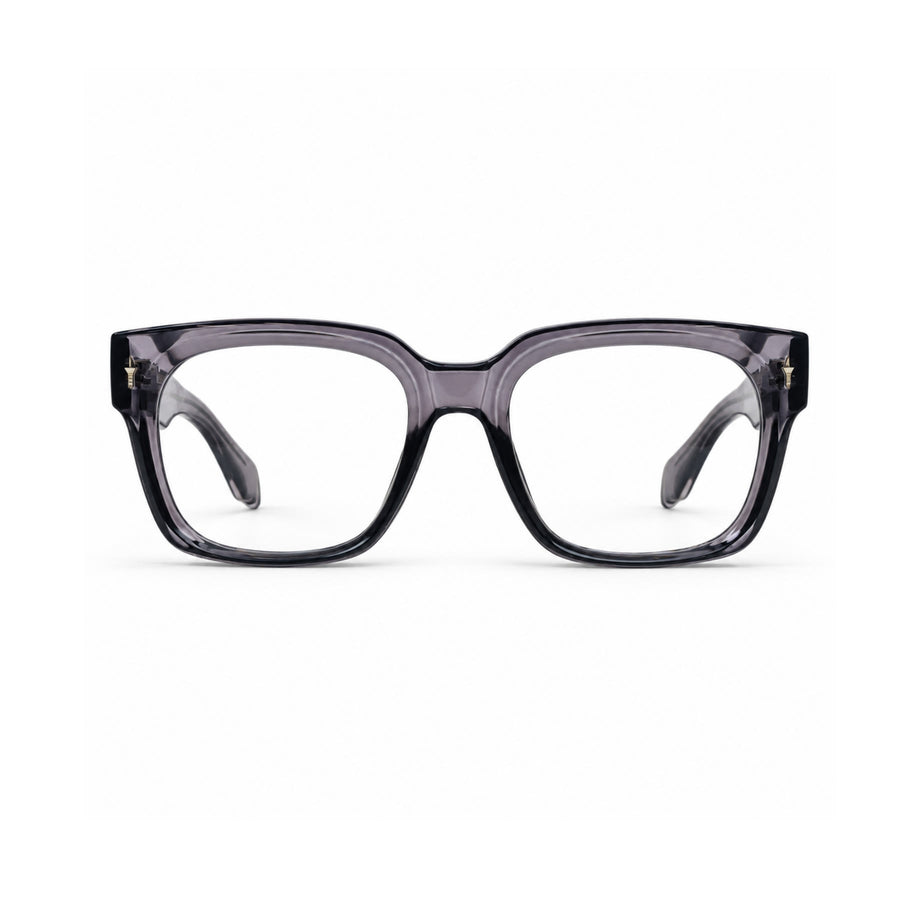 V007 VERLIN Square Optical Frame in Grey Crystal — front view