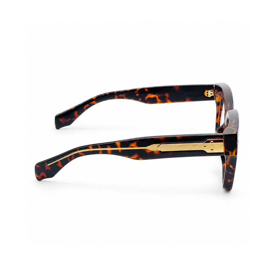 V007 VERLIN Square Optical Frame in Tortoise — side view