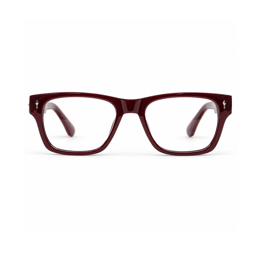 VM001 VERLIN Rectangle Optical Frame in Burgundy — front view