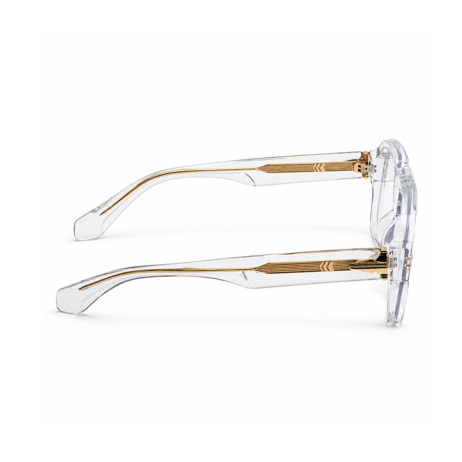 VM008 VERLIN Navigator Optical Frame in Crystal Clear — side view
